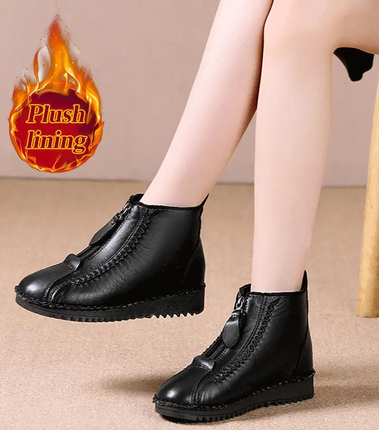 【35-42】Botas de mujer para otoño/invierno, suela suave con cremallera, elegantes y cómodas
