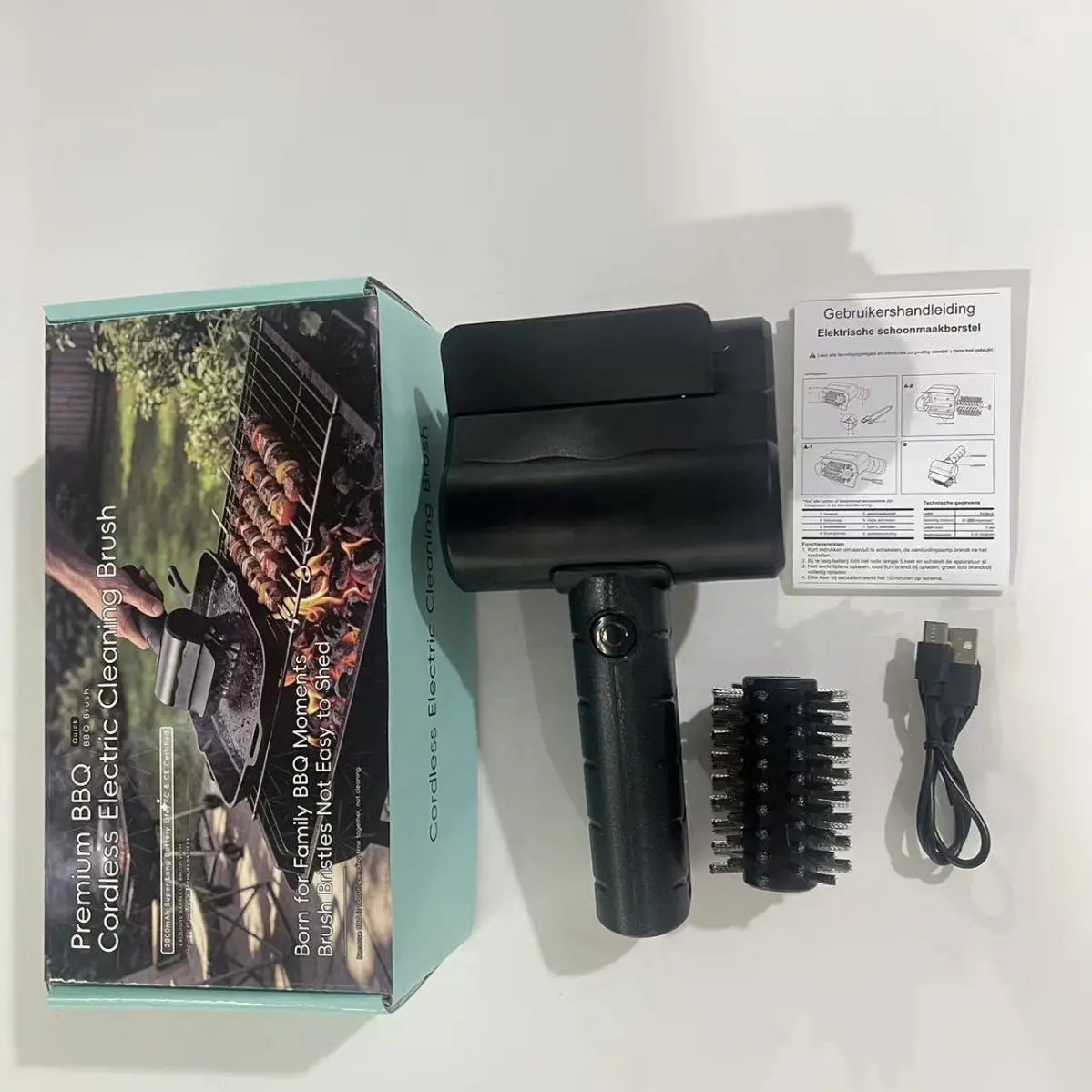 🔋🧹 Cepillo eléctrico inalámbrico para limpieza de barbacoas – batería de litio, multifuncional y fácil de usar 🔥🍖