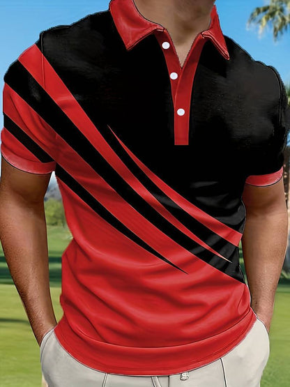 ¡NUEVA TENDENCIA! [S-6XL] Camisa Polo para Hombre Slim con Rayas 3D | Estilo Casual Básico