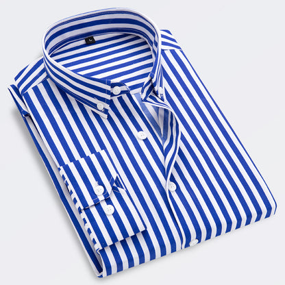 👔【M-5XL】Pánská neformální obchodní košile s pruhy s dlouhým rukávem -- 3940689