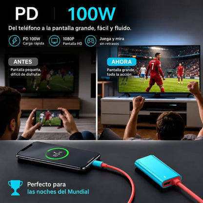 🔥 ¡OFERTA LIMITADA: 50 % de descuento! 🔥 Cable adaptador USB-C a HDMI compatible con Nintendo Switch
