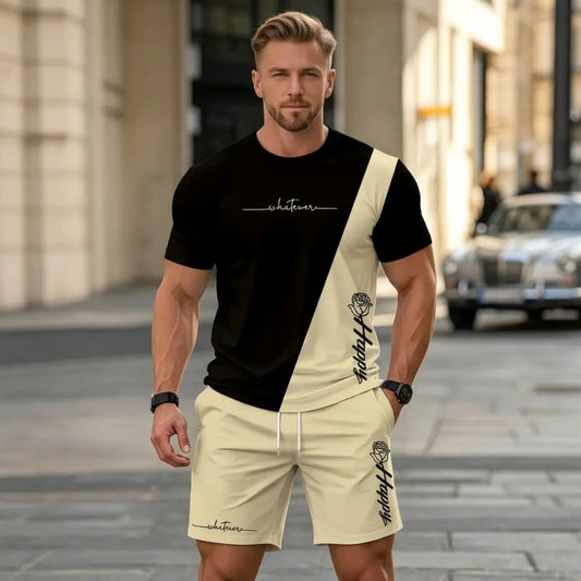 【Pago contra reembolso】Conjunto deportivo de verano para hombre: camiseta y pantalón corto