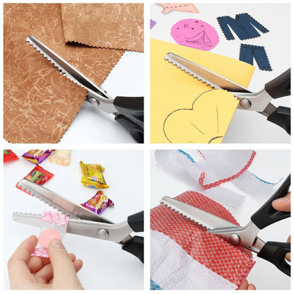 ✂️✨ Tijeras dentadas para tela, encaje y costura DIY 🧵 Corte preciso y fácil para manualidades, disponibles en 5 tamaños 🎀