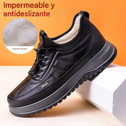 🏆🔥【39-45】Zapatos deportivos casuales de invierno 2026 para hombre, nuevos, de cuero genuino, impermeables, con suela suave de terciopelo