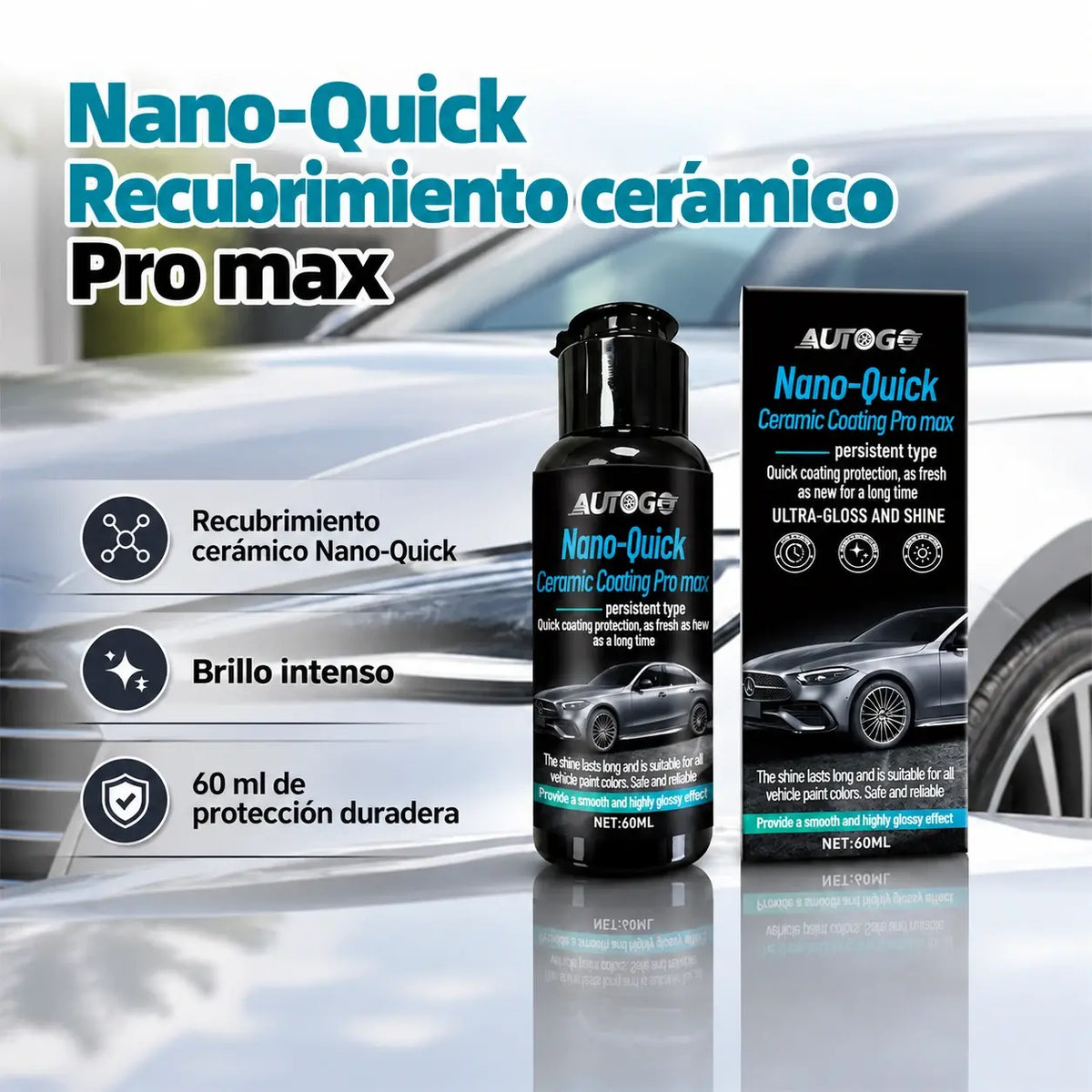 🚗✨ Recubrimiento nanocerámico de acción rápida para coches – Protección eficaz y duradera de la pintura