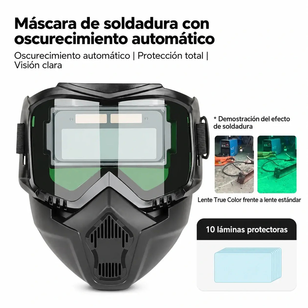 🔥😎 Casco de soldadura totalmente automático con cambio de luz y máscara protectora montada en la cabeza para soldadores