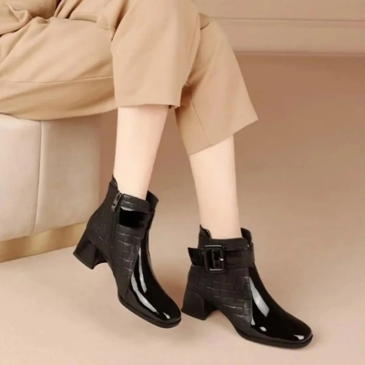 🔥Zľava 50 %🔥【Veľkosti 35 – 40】Elegantné dámske jesenné členkové čižmy – štýlové a univerzálne