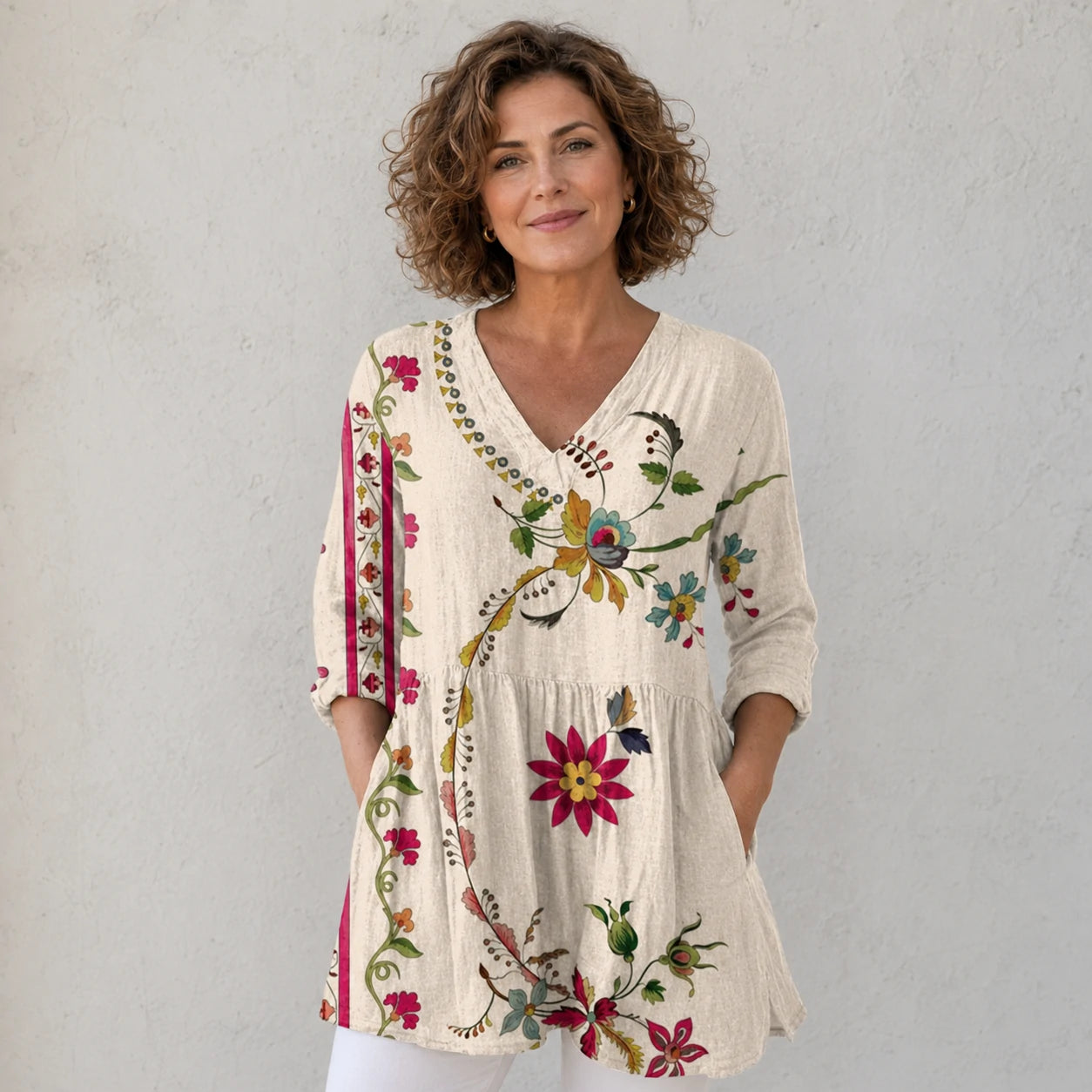 【S-5XL】Melanie | Blusa larga con cuello en V