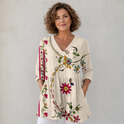 【S-5XL】Melanie | Blusa larga con cuello en V