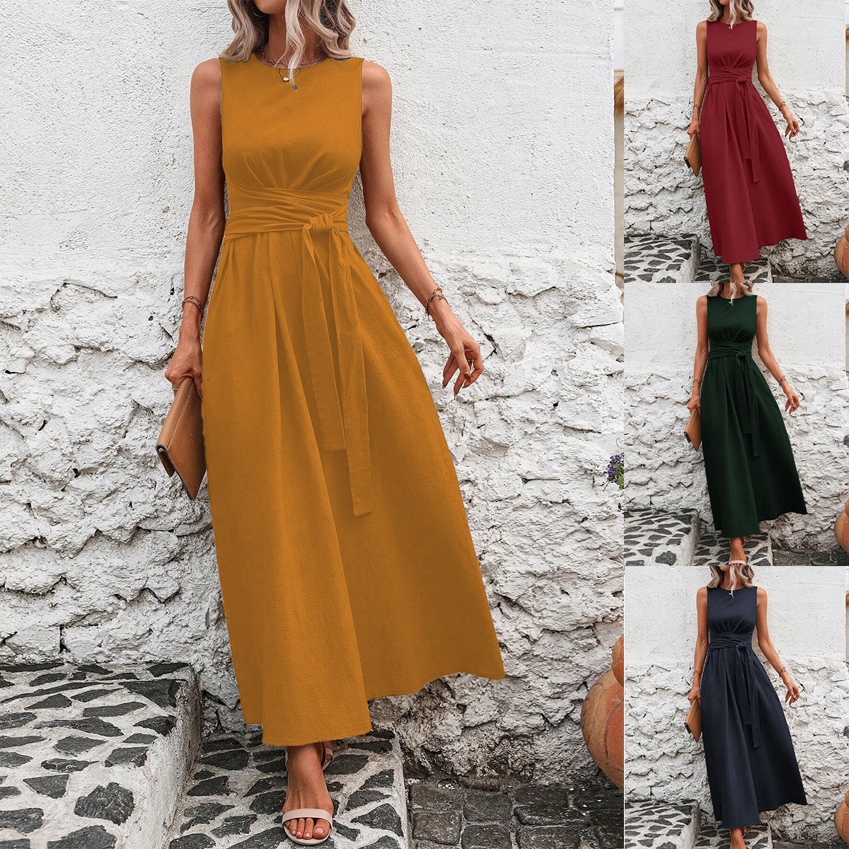 50% отстъпка【S-5XL】🌺🌺 Дизайнът с кръгло деколте ви кара да изглеждате по-високи и по-слаби, модерна рокля с щампа.✅️ Плащане при доставка