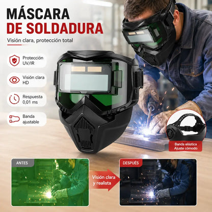 🔥😎 Casco de soldadura totalmente automático con cambio de luz y máscara protectora montada en la cabeza para soldadores