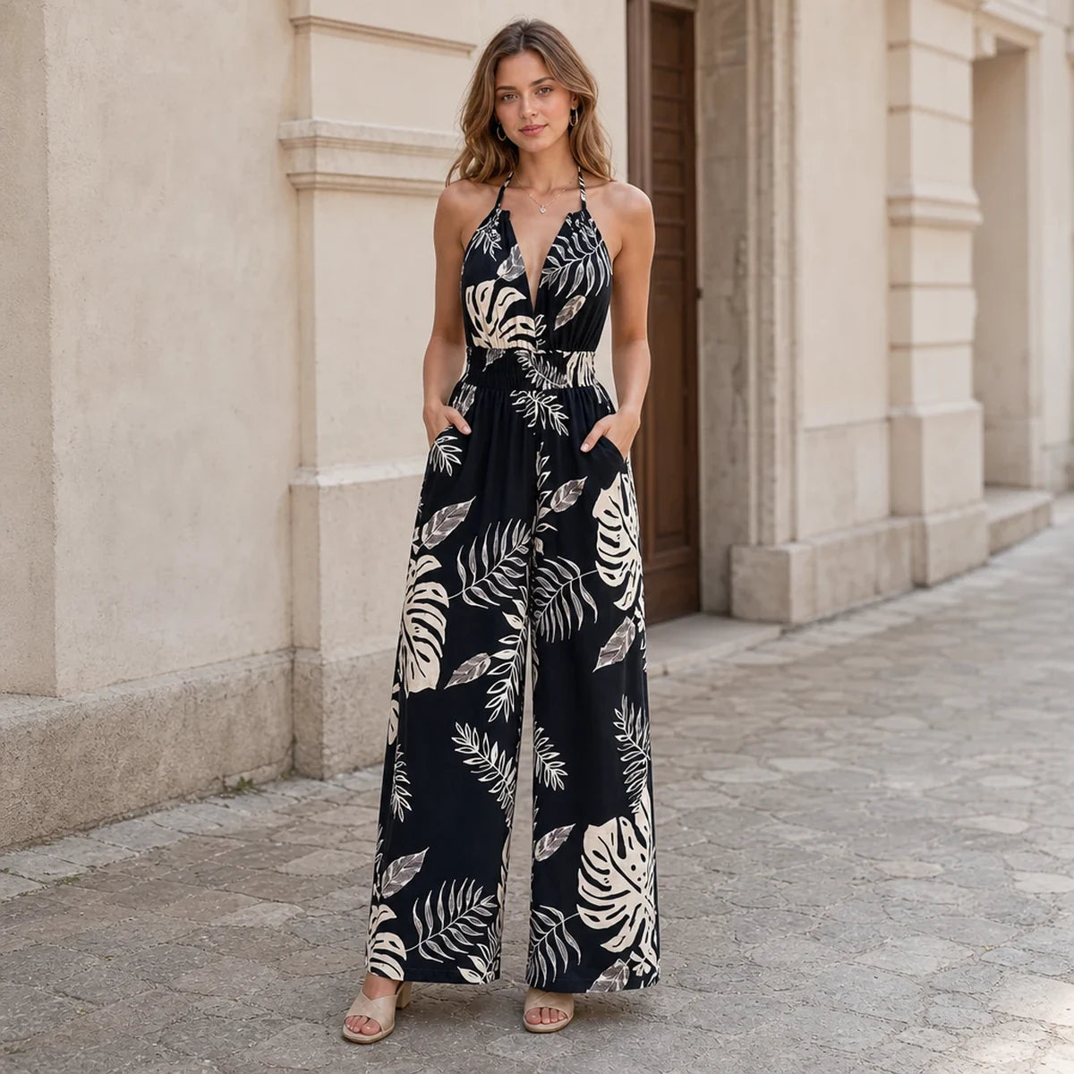 【S-3XL】Mono estampado para mujer, nuevo modelo 2026, estilo elegante para vacaciones en la playa.