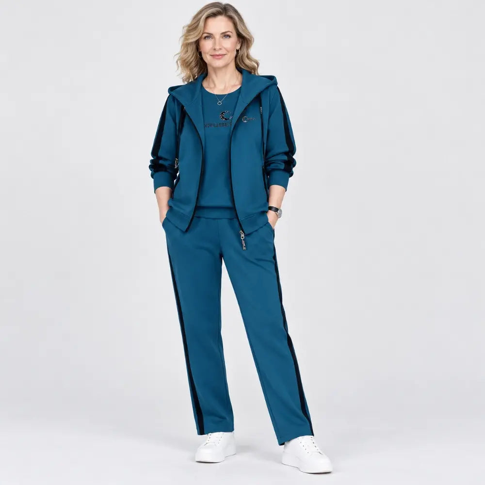 【M-4XL】Conjunto de 3 piezas para mujer 2026: incluye sudadera con capucha, ideal para otoño e invierno, corte holgado, estilo deportivo, tallas grandes, pensado para mamás