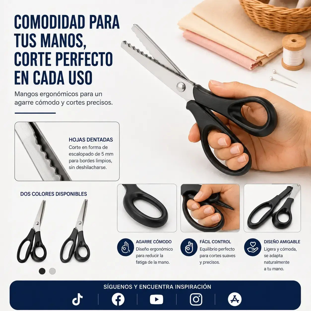 ✂️【Compra 1 y llévate 1 gratis】 🧵 Corta varias capas sin fatiga en las manos: tijeras de zig-zag de acero inoxidable de alta calidad. Diseño ergonómico con empuñadura suave. Envío gratuito al Reino Unido.