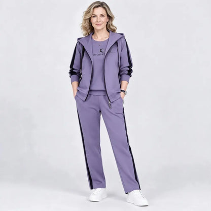 【M-4XL】Conjunto de 3 piezas para mujer 2026: incluye sudadera con capucha, ideal para otoño e invierno, corte holgado, estilo deportivo, tallas grandes, pensado para mamás