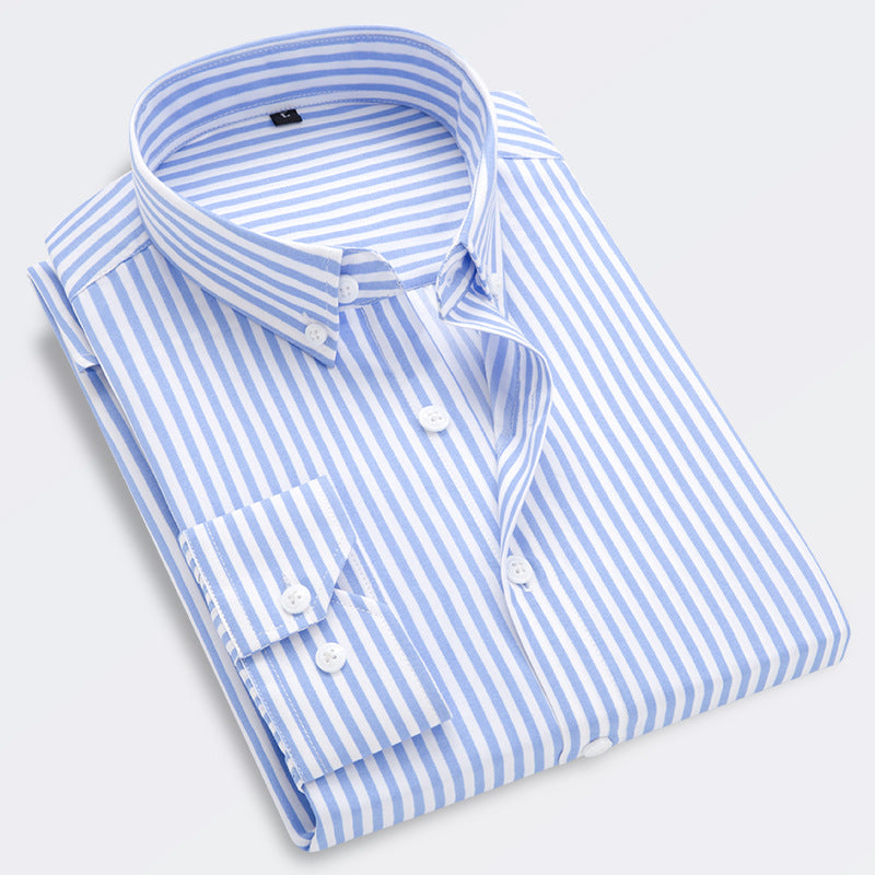 👔【M-5XL】Pánská neformální obchodní košile s pruhy s dlouhým rukávem -- 3940689