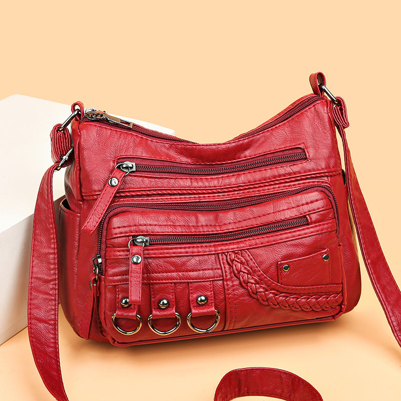 👜【Hot prodejní model】2024 nová velkokapacitní měkká kožená taška přes rameno/crossbody taška-3854914