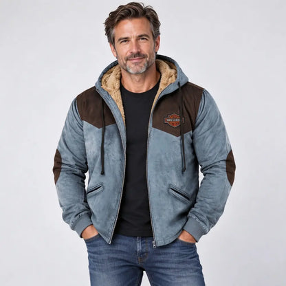 Chaqueta con capucha para hombre nueva 2026: gruesa y afelpada, resistente al frío y cálida