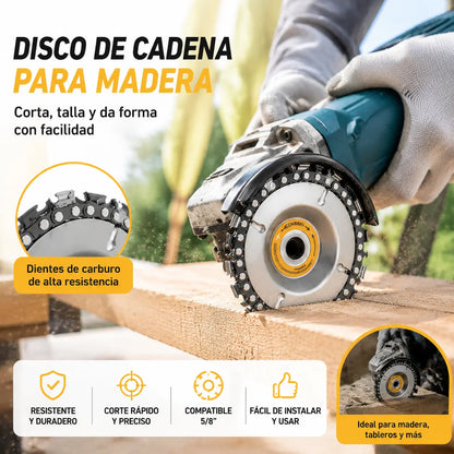【2 piezas】Discos de cadena de motosierra de 4 pulgadas para tallado de madera – Accesorios para amoladora angular