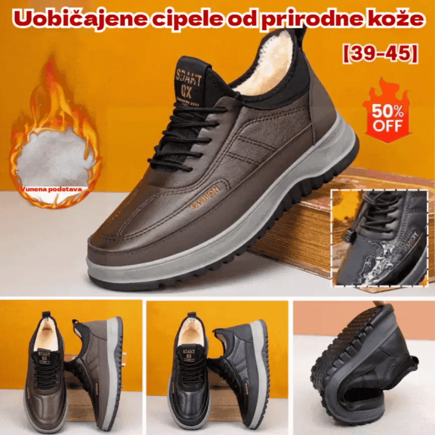 🏆🔥【39-45】2026 Muške zimske ležerne sportske cipele, prava koža, vodootporne, mekani potplat i baršun, nove