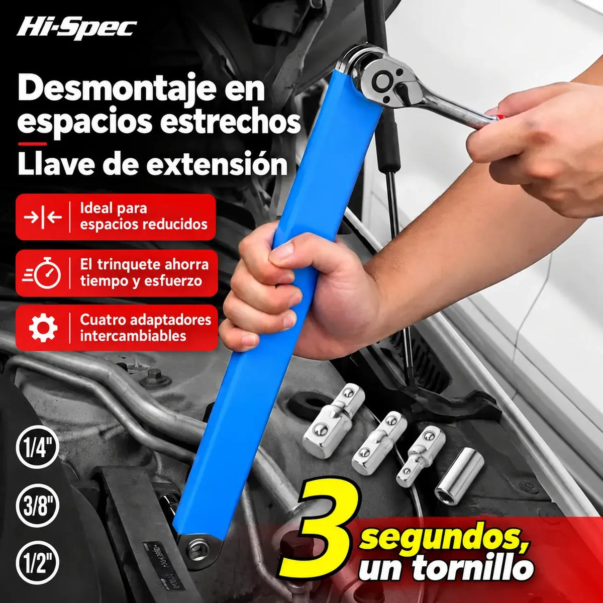 【Juego de 5 piezas】 Llave extensible multifunción ajustable — doble cara, ahorra esfuerzo y llega a espacios difíciles