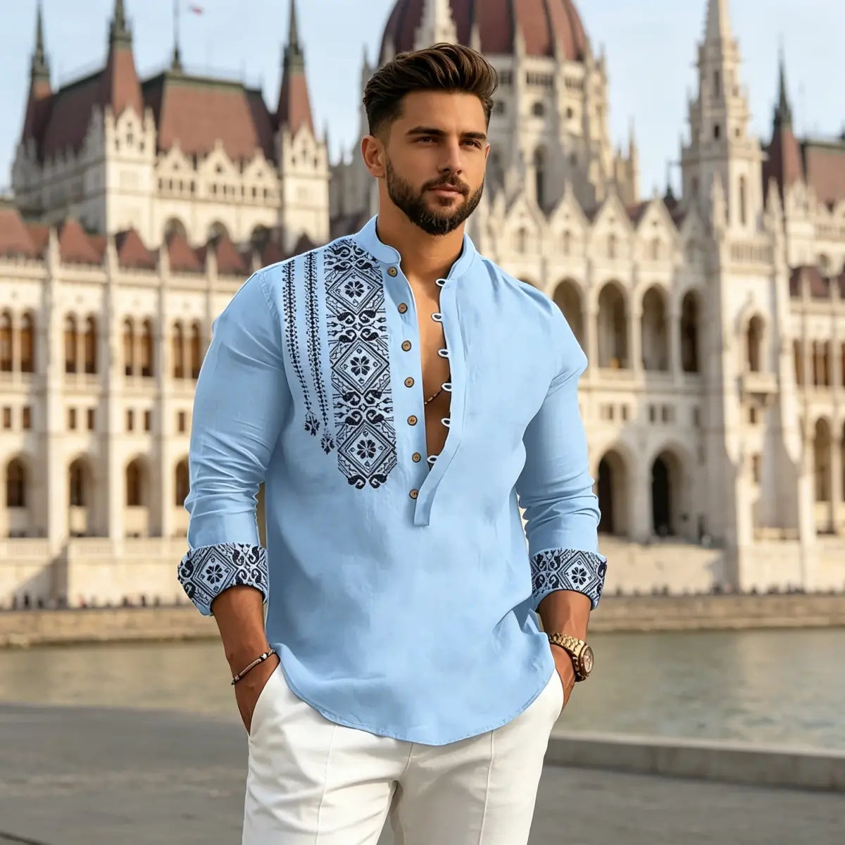 【S-3XL】Pánska letná košeľa - klopa, krátky rukáv, pohodlná a štýlová ☀️👔
