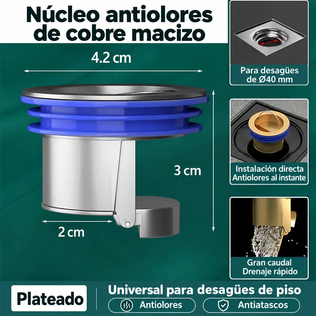 🔥【Compra 1 y llévate 1 gratis】🚿 Válvula antiolores para desagüe de suelo – Ayuda a evitar malos olores y la entrada de insectos ✨