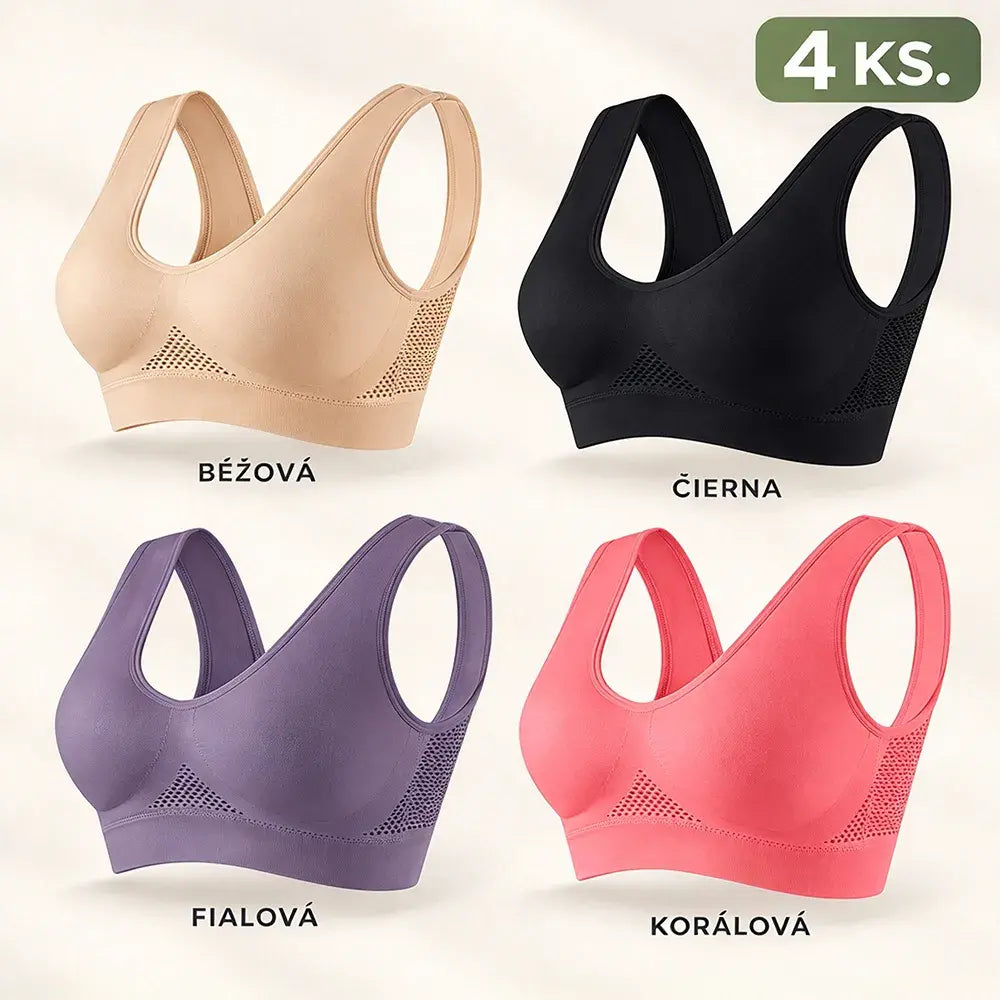 🥰【4-dielna sada】Priedušná a štýlová športová podprsenka ❤️【40-120 kg】.