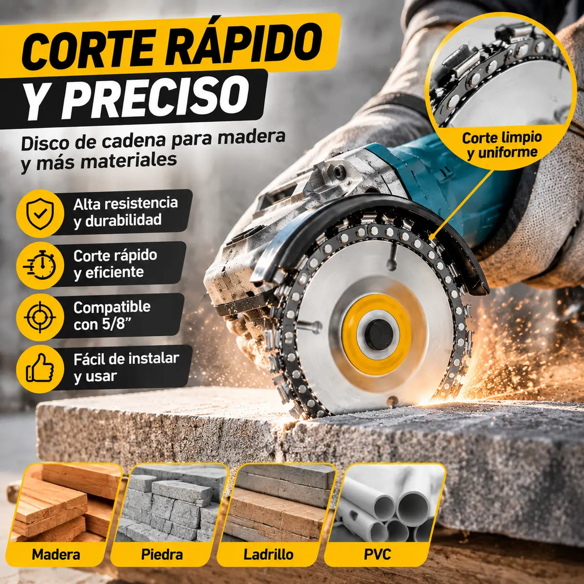 【2 piezas】Discos de cadena de motosierra de 4 pulgadas para tallado de madera – Accesorios para amoladora angular