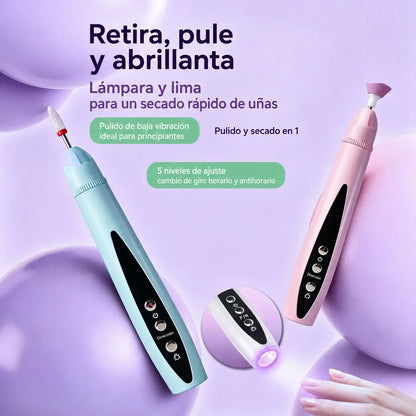 💅✨Lijadora eléctrica portátil 2 en 1 para uñas con lámpara UV