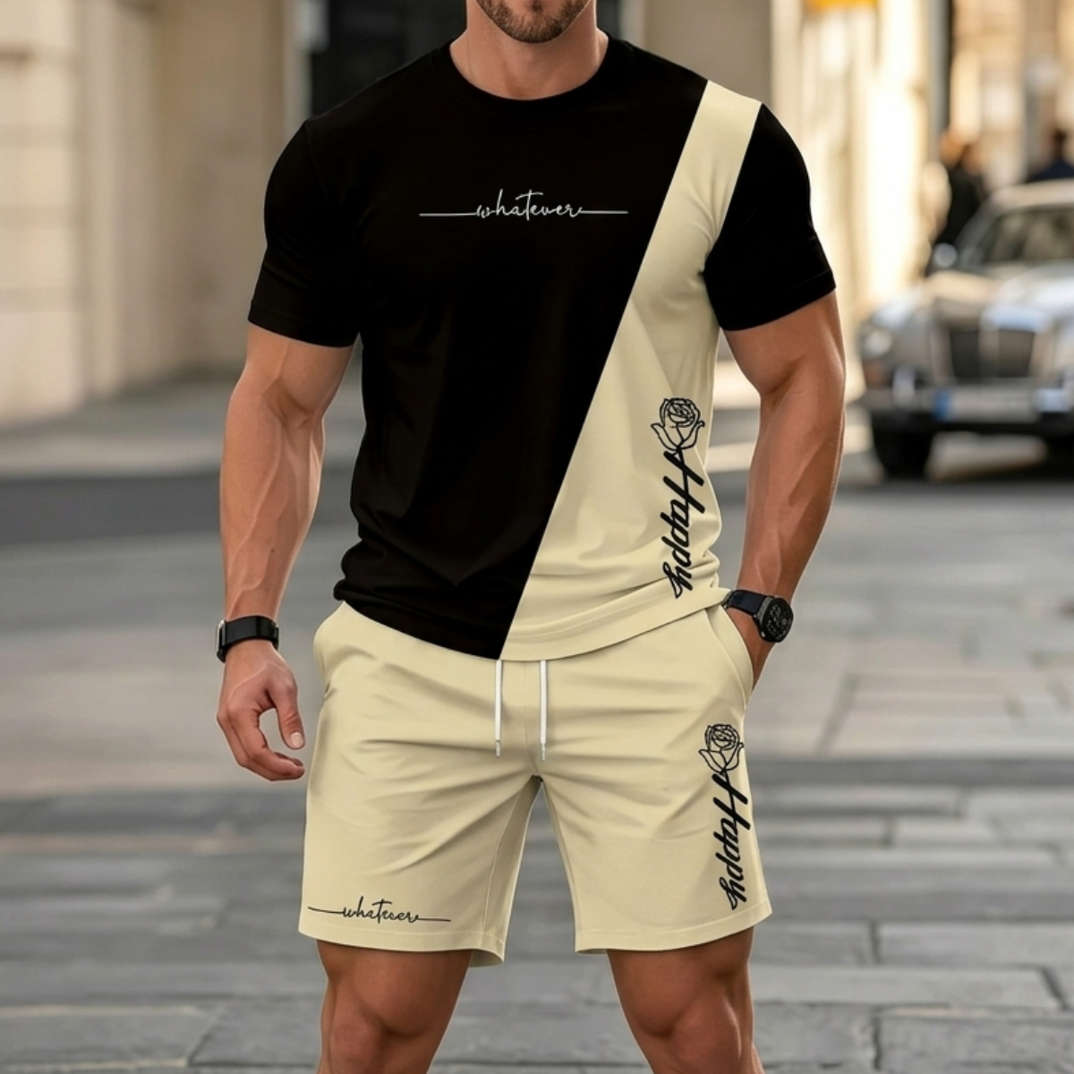 【Pago contra reembolso】Conjunto deportivo de verano para hombre: camiseta y pantalón corto