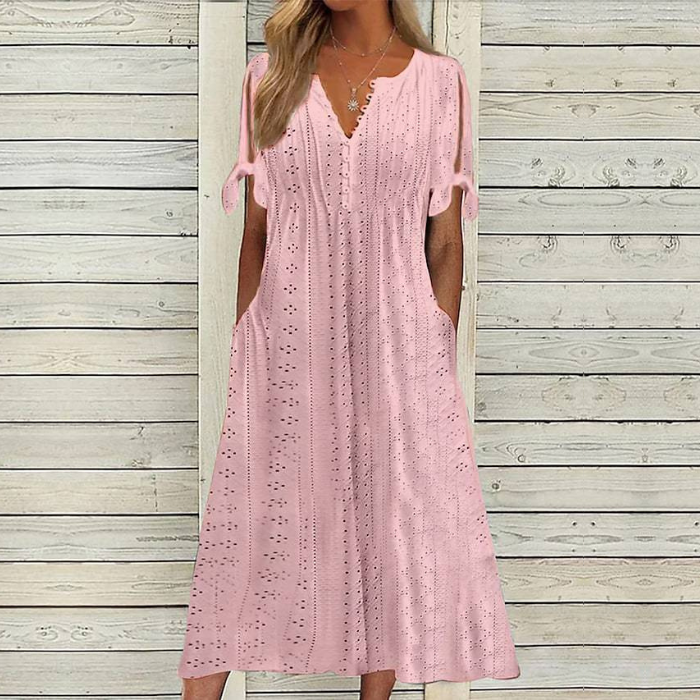【Omezená nabídka 45% OFF】【🏆Nejprodávanější produkty】👗 Jednoduché a jemné jednobarevné šaty --3931655