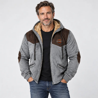 Chaqueta con capucha para hombre nueva 2026: gruesa y afelpada, resistente al frío y cálida