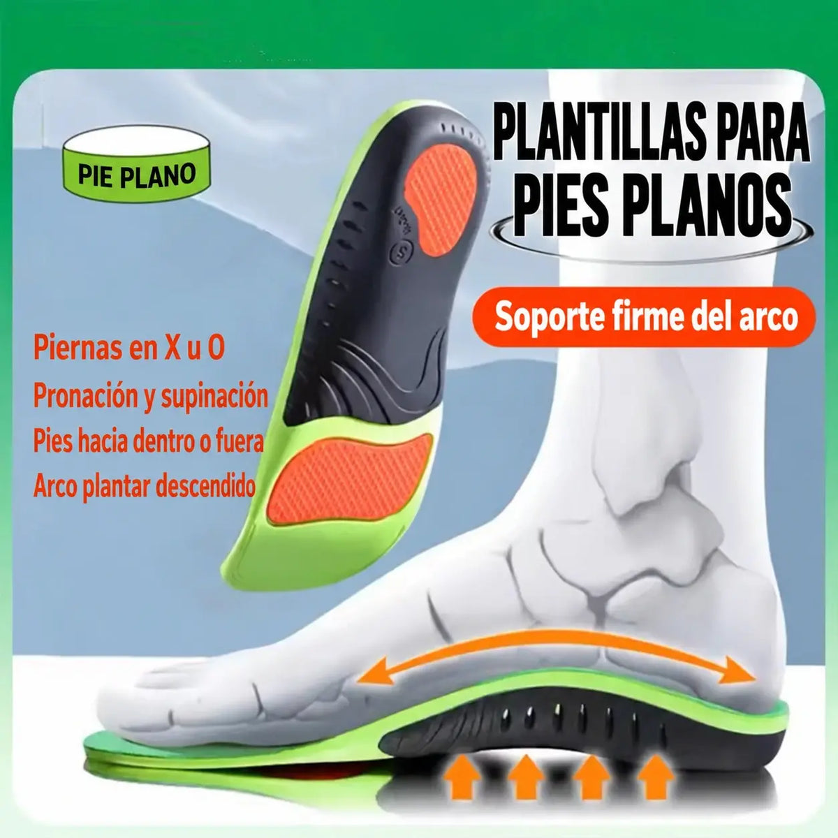 🔥【Compre 1 y obtenga 1 gratis】👣【35-46】⚡ Plantillas Deportivas Ortopédicas con Soporte de Arco – Amortiguación Total y Máxima Comodidad