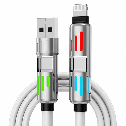 🌈 ¡Un solo cable, más comodidad! Cable de carga multifunción con luces RGB ✨