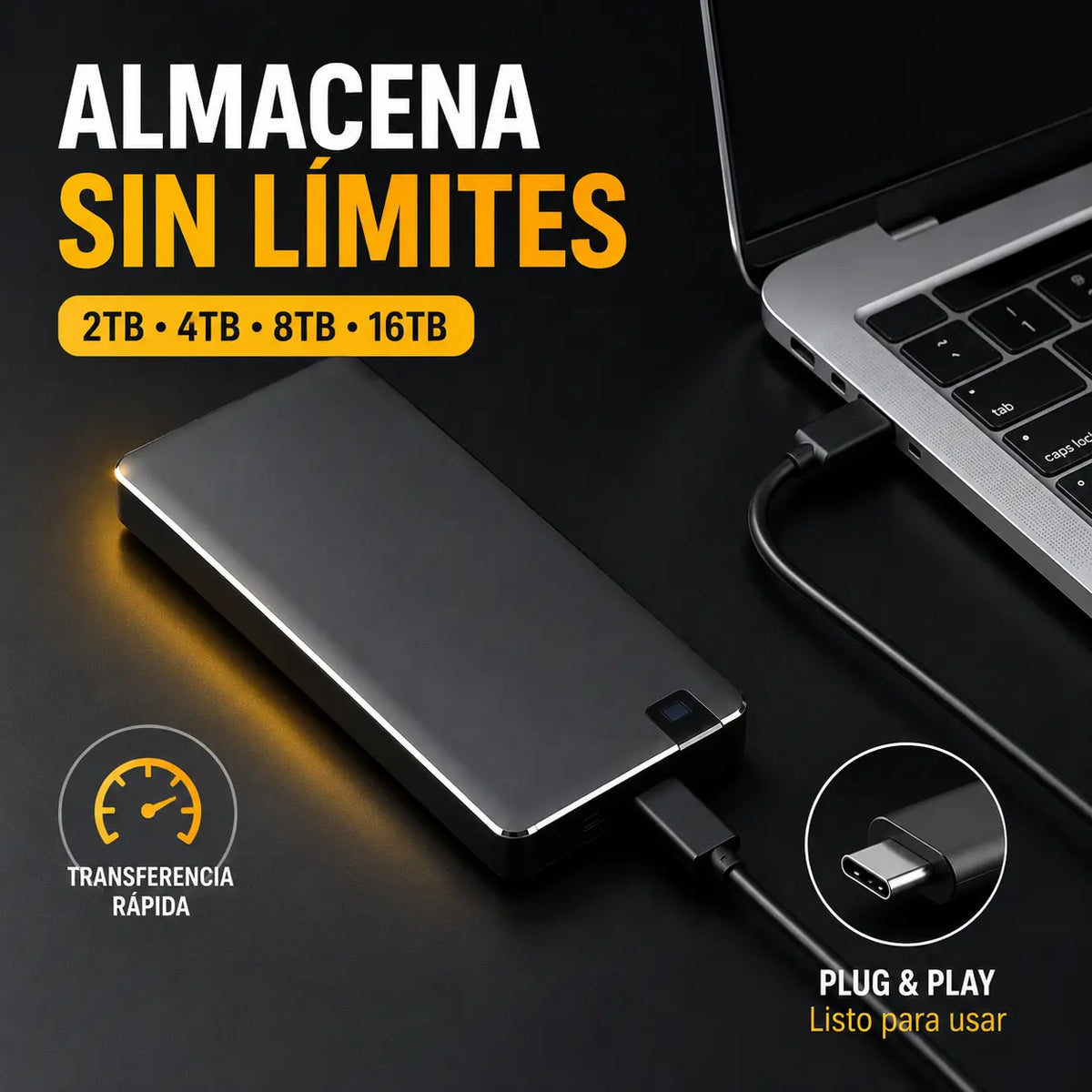 🏆 Oferta por tiempo limitado ⚡🔥 Mini unidad SSD portátil Type-C de alta capacidad de 16 TB