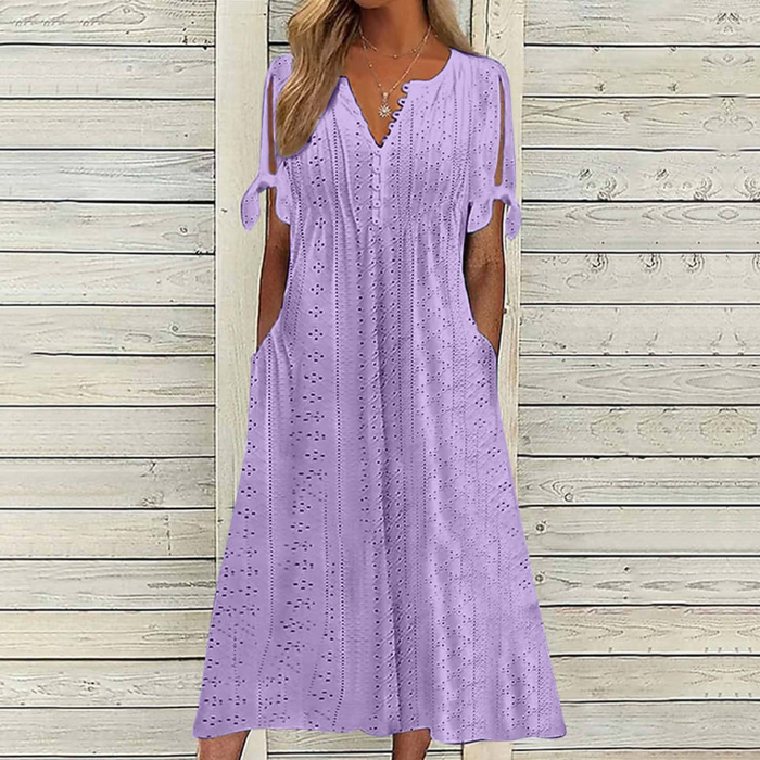 【Omezená nabídka 45% OFF】【🏆Nejprodávanější produkty】👗 Jednoduché a jemné jednobarevné šaty --3931655
