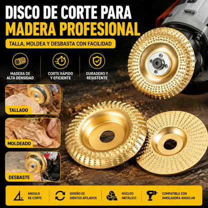 ⚙️🧰【3 piezas】Discos de desbaste y tallado para madera – Accesorios para amoladora angular