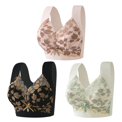 💌🌈【3 kusy】【M-4XL】Velká krajková podprsenka bez ocelových kroužků, luxusní, krásná záda, sexy, krásná záda