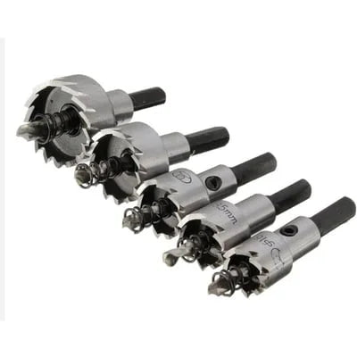 🔩⚙️【Juego de 5 piezas】Sierras de corona de acero rápido (HSS) con recubrimiento de titanio