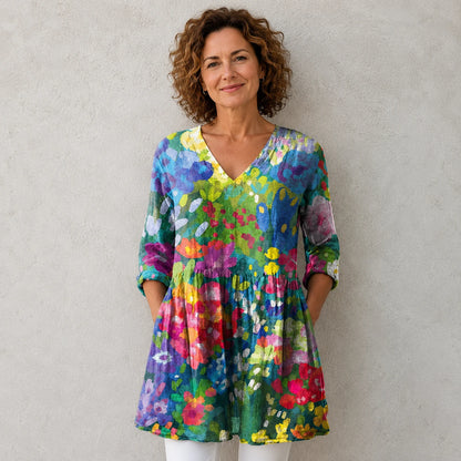 【S-5XL】Melanie | Blusa larga con cuello en V