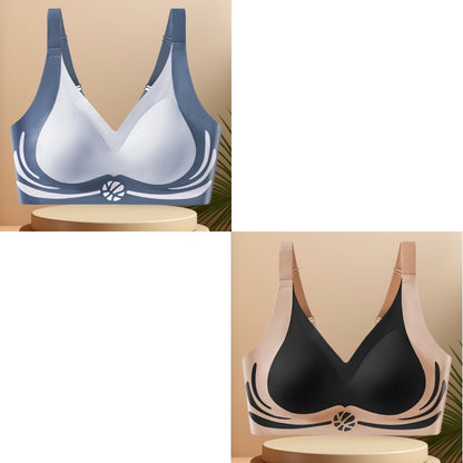 😍Sujetador de verano ultradelgado 【Paquete de 2】Sujetador de una pieza con aros para mujer - Cómodo, transpirable y no ajustado❤️【40-80 kg】