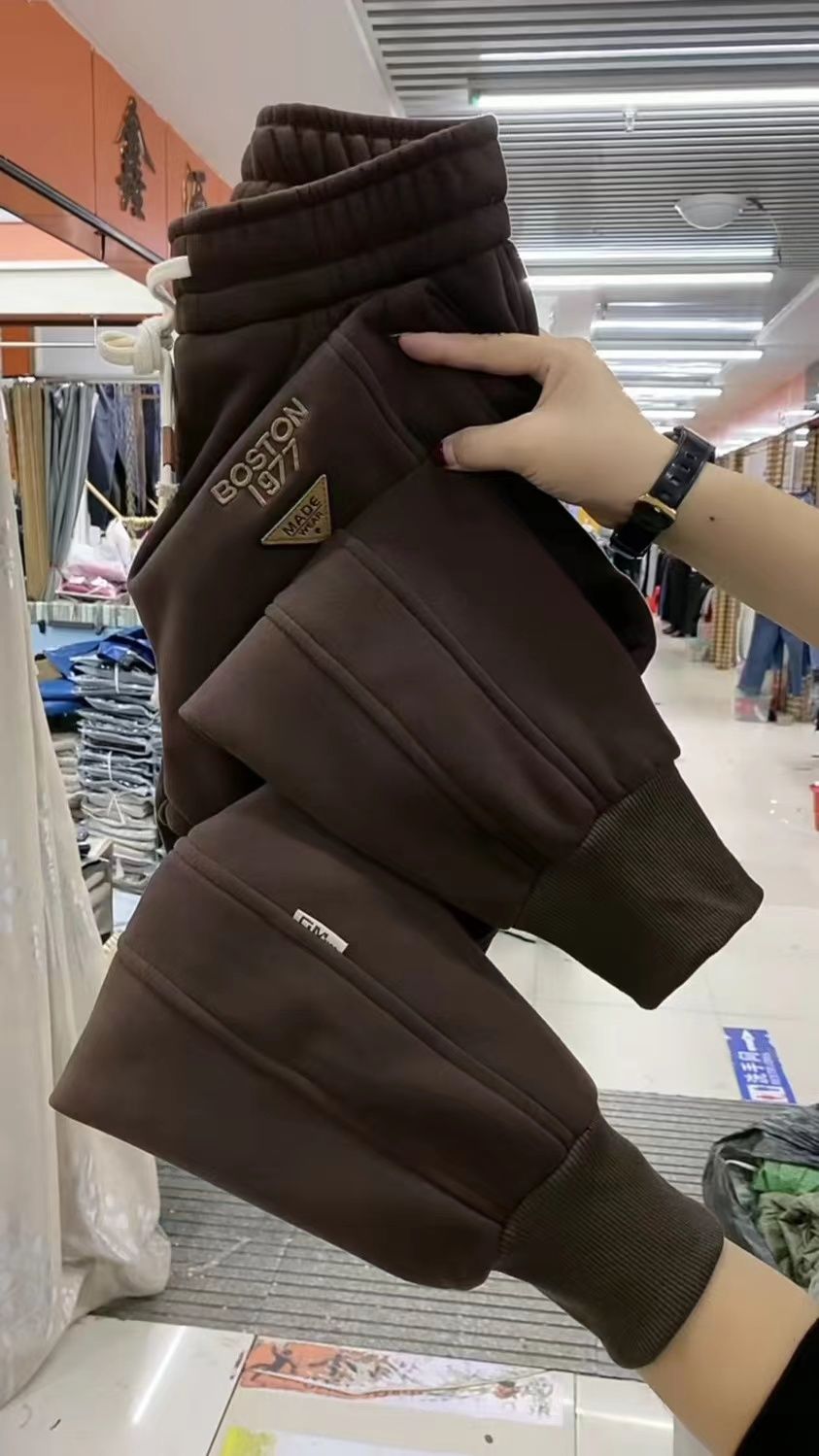 🔥👖【Časově omezená sleva】【M-4XL】2024 zimní nové tlusté sametové ležérní volné teplé kalhoty, sportovní kalhoty, legíny-3839267