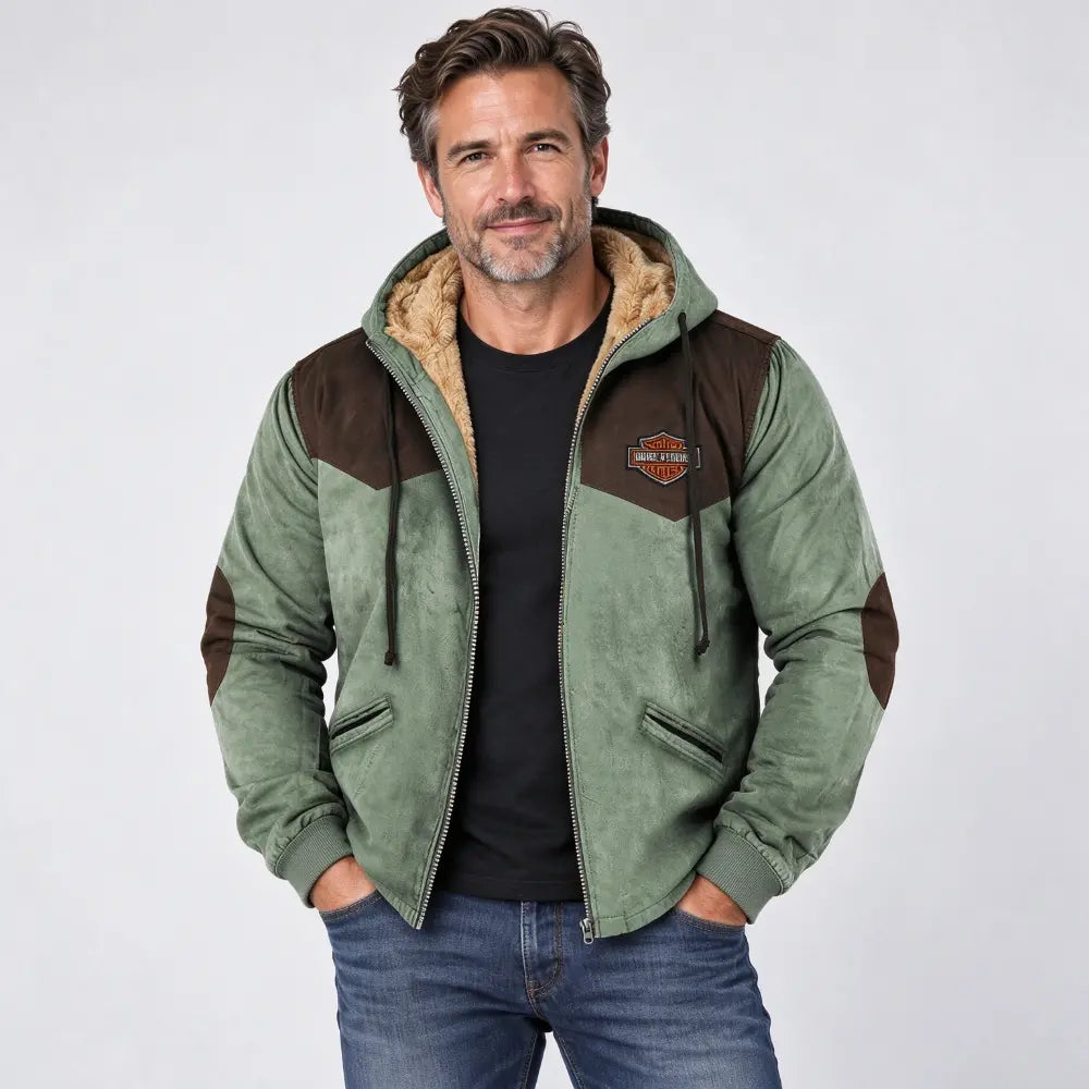 Chaqueta con capucha para hombre nueva 2026: gruesa y afelpada, resistente al frío y cálida