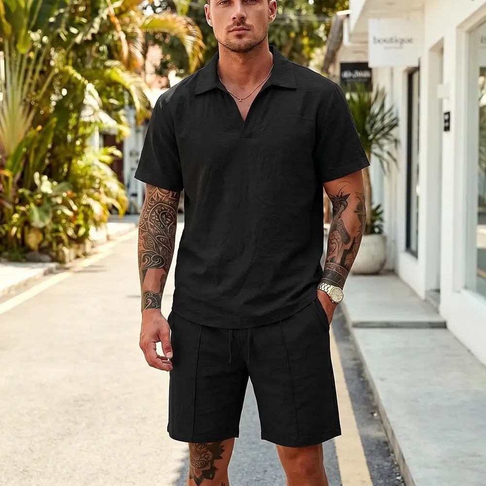 【M-3XL】Muško ljetno ležerno laneno odijelo, prozračan materijal, širok kroj, neophodan ljetni komad.