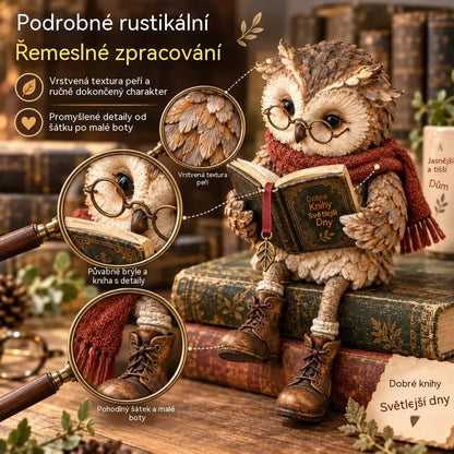 💥 Zľava 50% po obmedzenú dobu! 🦉 Rozkošná figúrka sovy, ktorá číta