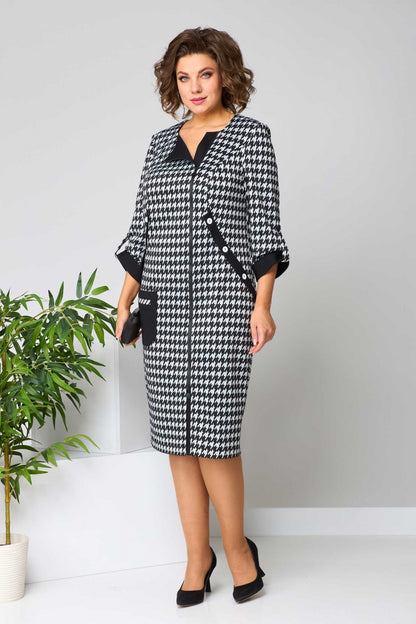 👗🎉【Časově omezená sleva】【S-5XL】2024 Nové podzimní a zimní vysoce kvalitní dámské elegantní módní šaty-3846223