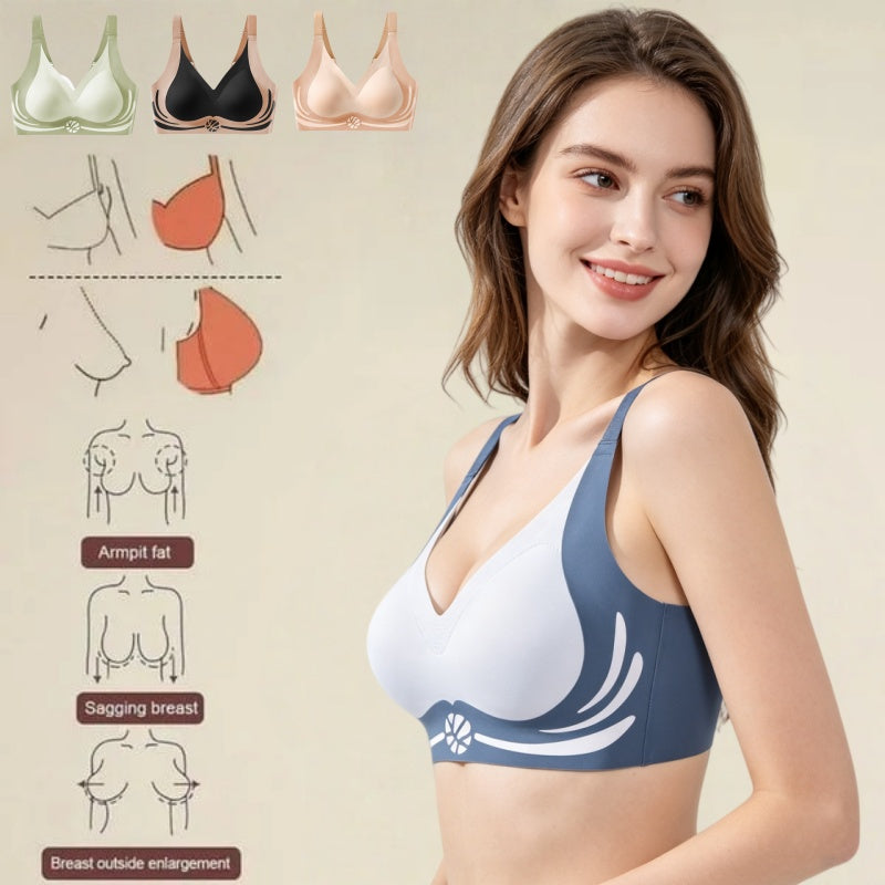 😍Sujetador de verano ultradelgado 【Paquete de 2】Sujetador de una pieza con aros para mujer - Cómodo, transpirable y no ajustado❤️【40-80 kg】