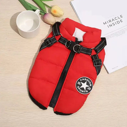 🐱🐶❄️ Abrigo acolchado y calentito para perros y gatos, impermeable, con elementos reflectantes y arnés integrado. ¡Tallas de la S a la 5XL para todas las razas! ✨
