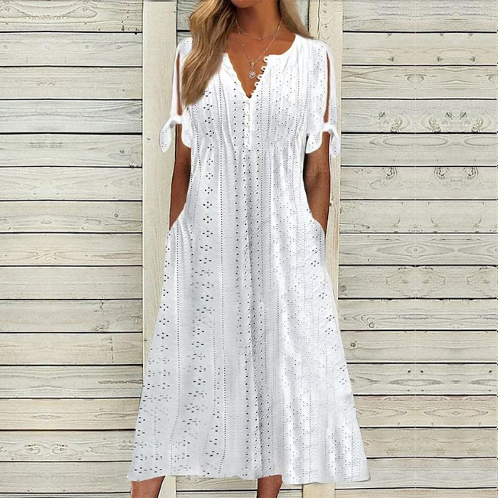 【Omezená nabídka 45% OFF】【🏆Nejprodávanější produkty】👗 Jednoduché a jemné jednobarevné šaty --3931655